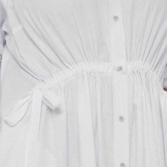 Universal Thread White Cotton Button Down Shirt Dress Tie side Belt Maxi NWT XXL - Picture 4 of 6